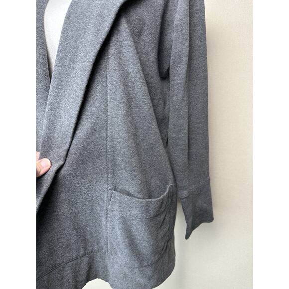 ANN TAYLOR LOFT Cardigan XS Open Front Hooded Cotton Blend Gray Classic - Picture 5 of 16